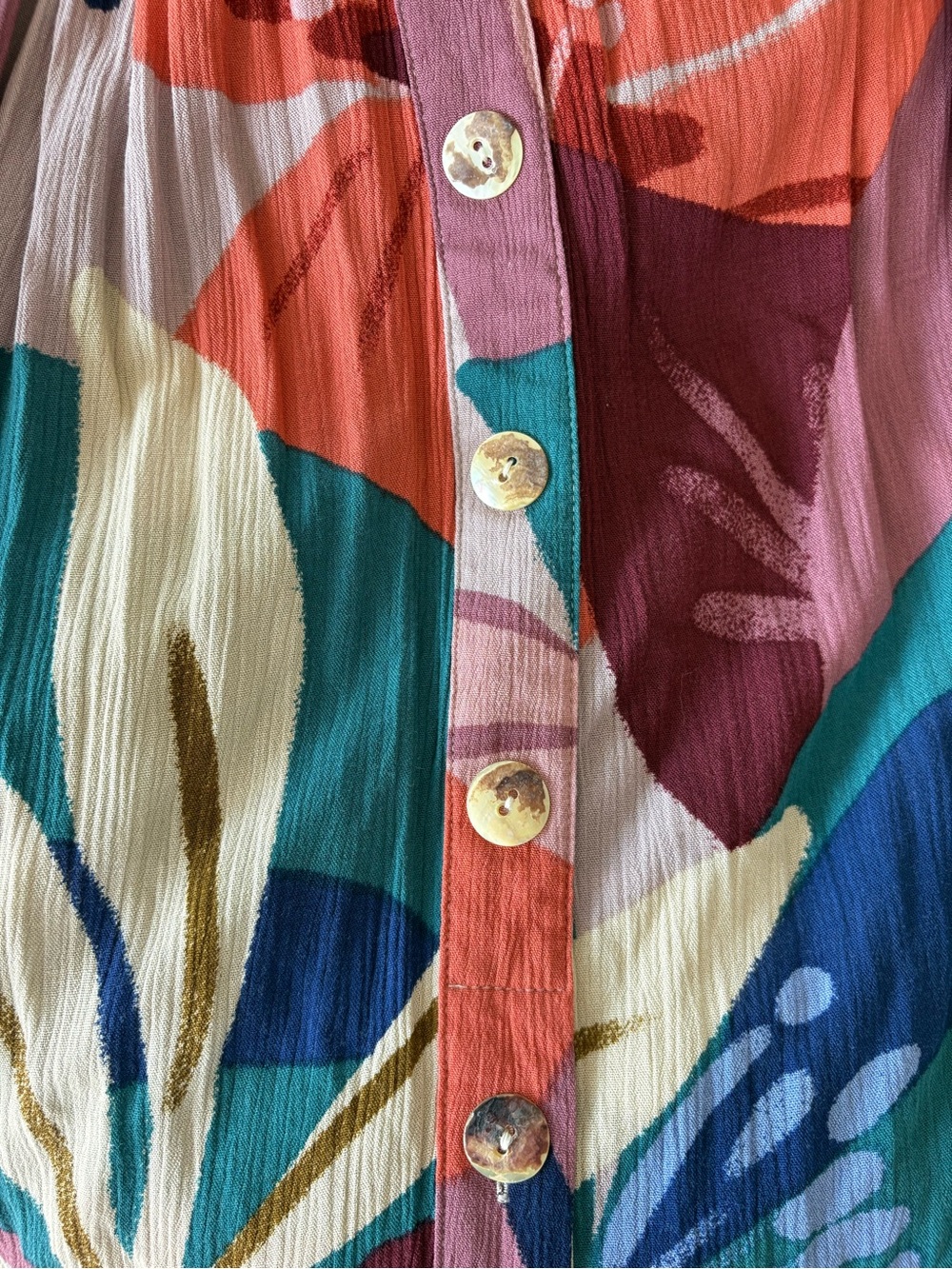 Multicolor Floral Button-Front Maxi Skirt - Picture 2 of 4